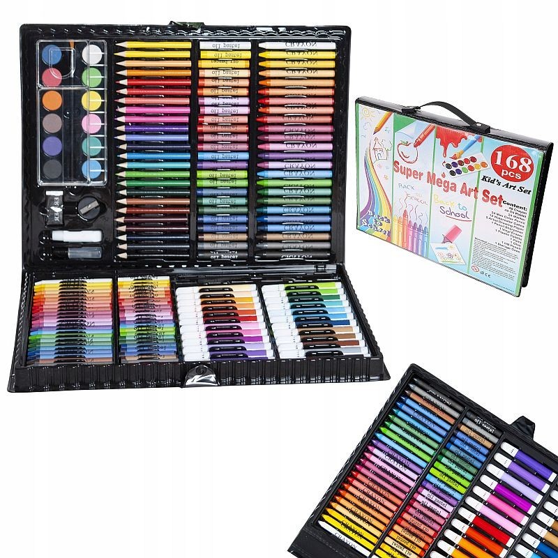 Trusa pictura si desen, set creativ cu 168 piese, cutie depozitare tip valiza - imagine 13